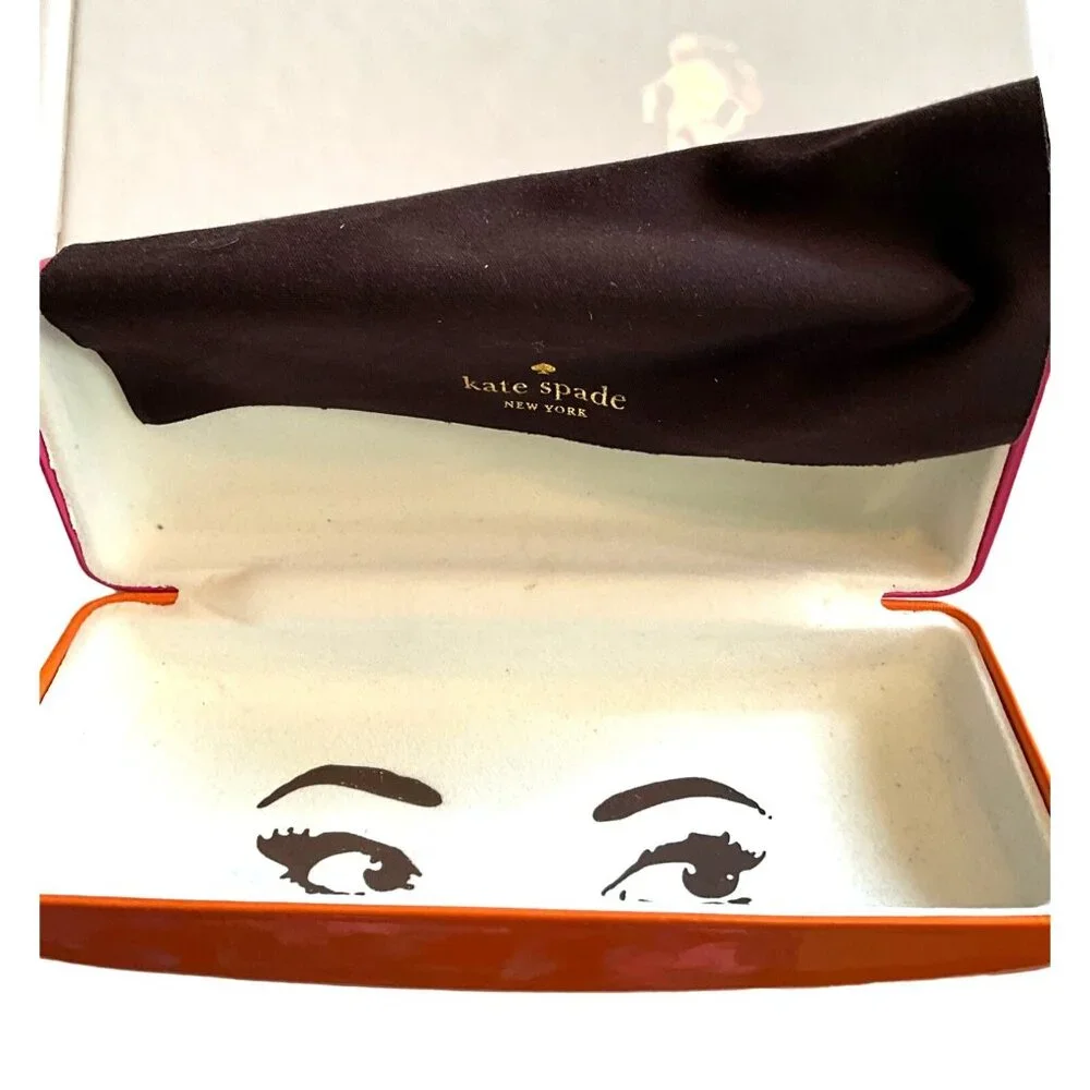 Kate Spade New York Pink/Orange Eyeglass Case‎ With Cloth Case Only